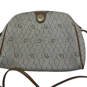 Dior Honeycomb Crossbody Beige Coated Canvas Crossbody Bag